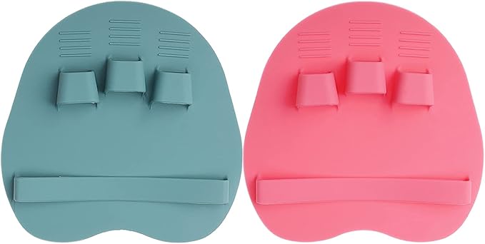 2 Pack Soft Silicone Shower Brush, Body Scrubber Exfoliating Skin Massage | Body & Face & Short Hair Wash, Dry Skin Brushing Glove Loofah, Fit for Sensitive and All Kinds of Skin (PeonyPink+Green)