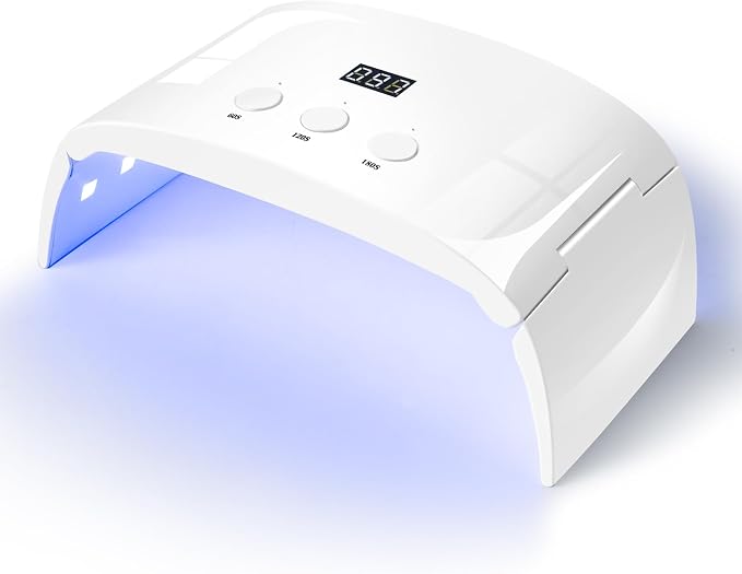 UV Led Nail Lamp Spacious Foldable Curing Light Dryer for Gel Nails Polish(White lamp pro)