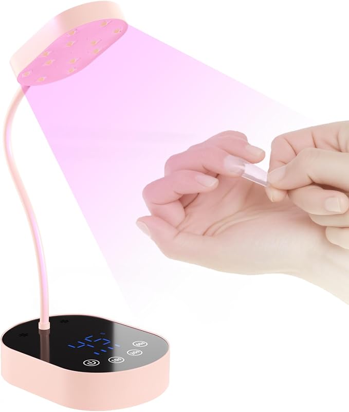 Flash Cure lamp, 36W Mini Cordless Gel x Nail Lamp Flash Cure, Auto Sensor Gooseneck Portable USB Gel Nail Dryer U V Light with 3 Timers and LCD Display for Home DIY