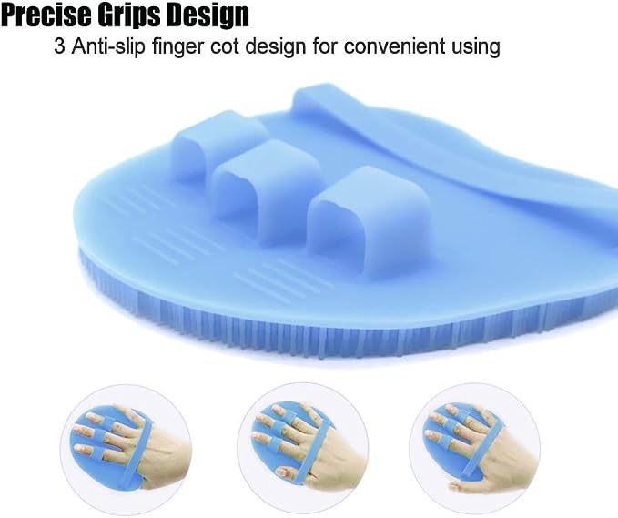 1 Pack Soft Silicone Shower Brush,Bath Exfoliating Skin Massage Scrubber | Body & Face & Short Hair Wash, Dry Skin Brushing Glove Loofah, Fit for Sensitive and All Kinds of Skin (Purple)