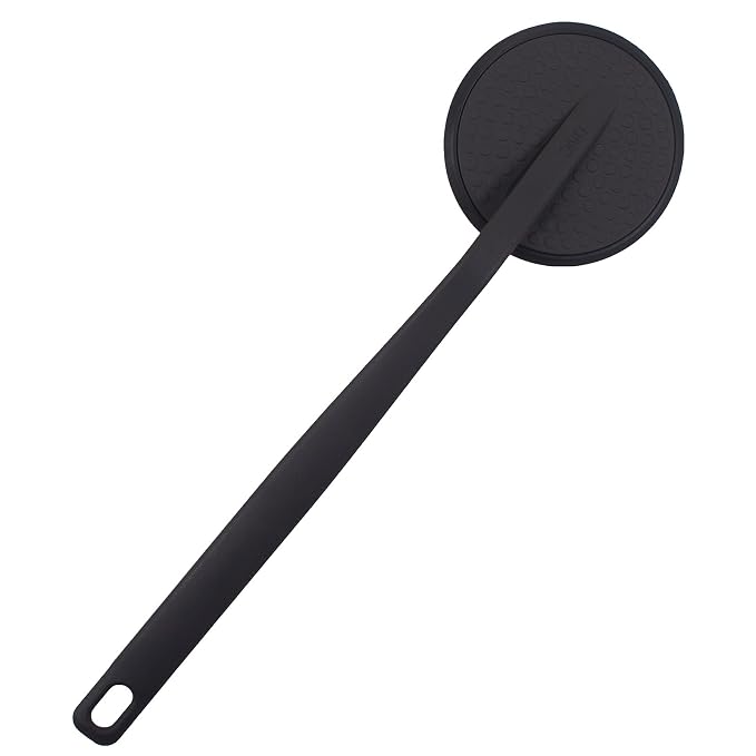 DNC Back Scrubber for Shower, Silicone Shower Brush with Long Handle Soft Bristles, Bath Body Exfoliator Washer for Men Women