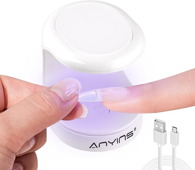 Mini UV Light for Gel Nails, UV Light for Nails ANYINS Nail Lamp Portable UV Nail Lamp 16W UV Lamp Professional UV Lamp for Gel Nails Innovative Nail Dryer for Nail Art（White）