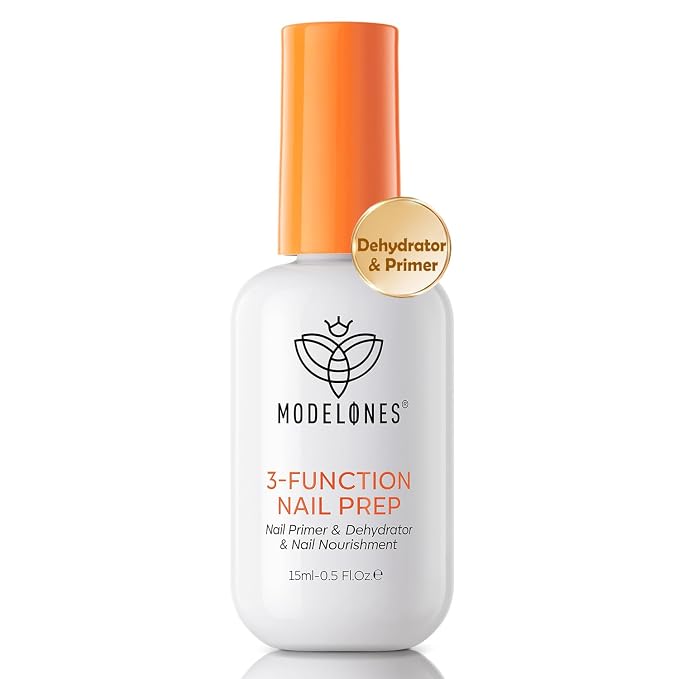 modelones Nail Dehydrator and Primer, 3-in-One HEMA-Free Nourishing Prep | for Base Coat Acrylic & Gel Nails, Supports Growth