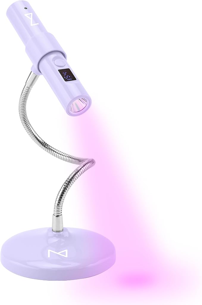 M - GlamCure GO Nail Flash Cure Lamp with Focus Beam Technology, Touch Screen - LED & UV Nail Light - Curing Lamp for Gel Nails, Acrylic, Builder - Both Portable & Adjustable (Violet)