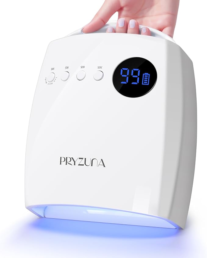 UV LED Nail Lamp, 72W Cordless Nail Dryer with 45 Beads and 4 Timers | Professional Fast Curing UV Light for Gel Nails with Smart Sensor, Retractable Foot Stand, Portable Handle for Salon & Home