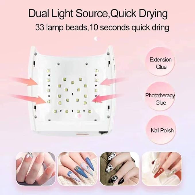 48W Cordless UV Led Nail Lamp,Upgraded Rechargeable LED Nail Dryer | Professional Cordless Gel Nail Lights,Automatic Sensor UV Light for Nails,Nail Art Manicure Tools for Home and Salon-White