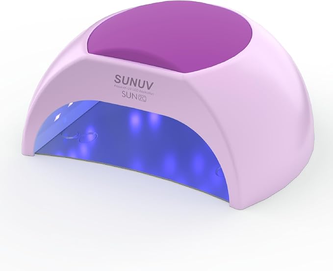 SUNUV UV Light for Gel Nails, Nail Dryer for Nail Polish SUN2C Purple | 4 Timer Settings (10s/30s/60s/90s), 33 LEDs, Auto Sensor, Removable Base, Compatible with All Gel Polish, Home & Salon Use
