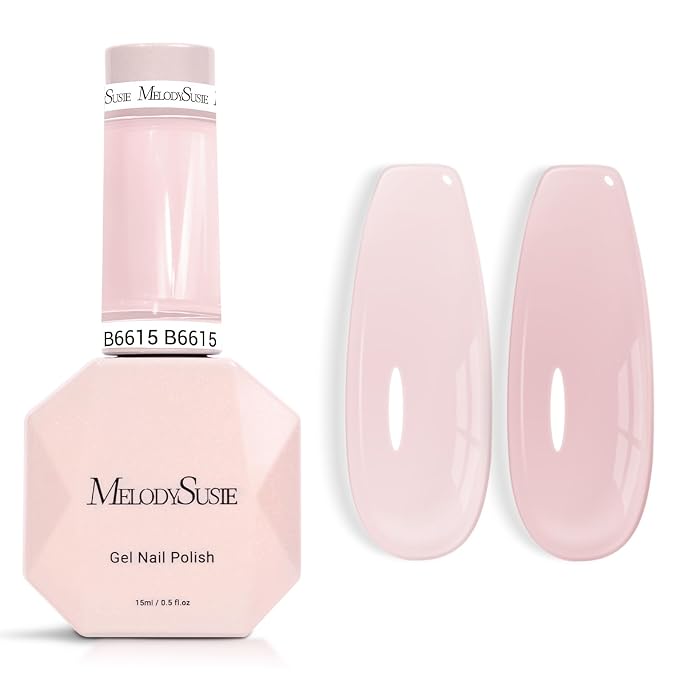 MelodySusie Jeweliver Gel Nail Polish, 0.5Fl.oz Pink Gel Polish Cream Color Soak Off UV LED Light Cure Gift for Women Manicure Nail Art DIY at Home B6615