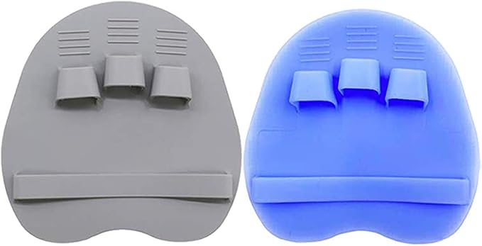 2 Pack Soft Silicone Body Scrubber, Shower Brush Exfoliating Skin Massage | Body Wash Dry Skin Brushing Glove Loofah, Fit for Sensitive and All Kinds of Skin(Gray+purple)