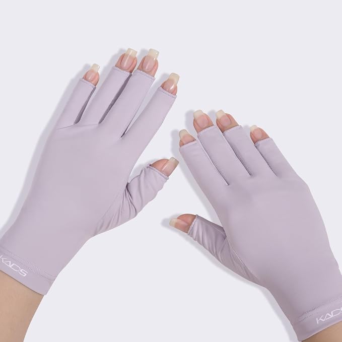 KADS UV Gloves for Nail Lamp,Professional UPF100+ UV Protection Gloves Fingerless Gloves Shield Skin from Sun and Nail Lamp