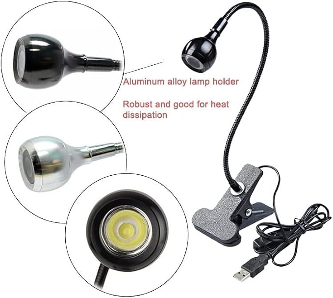 USB 3W LED UV Ultraviolet Phone Glue Curing Lamp,UV Led Nail Lamp for Gel Nails,Portable Clamp Flexible Desk Lamps for Mobile Repair,Plug and Play Silver | UV Ultraviolet Phone Glue Curing Lamp,Portable Clamp Flexible Desk Lamps for Mobile Repair,Plug ...