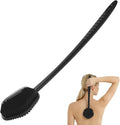 Redfly Silicone Back Scrubber for Shower Brush, 17 inch Long Handled Silicone Body Scrubber, Double Sided Shower Scrubber for Body Brush