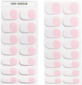 Semi Cured Gel Nail Strips Stickers Wraps | UV Nail Polish That Pops In Color (French Tip) For Women & Short Nails & Long Nails (Ami Amour)