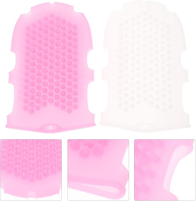 COHEALI 2 Pcs Silicone Massage Glove Bath Massage Brush for Shower Exfoliating Body Scrubber Mitt Soft Hand Fit Design 6.69 X 3.93 X 0.78 in