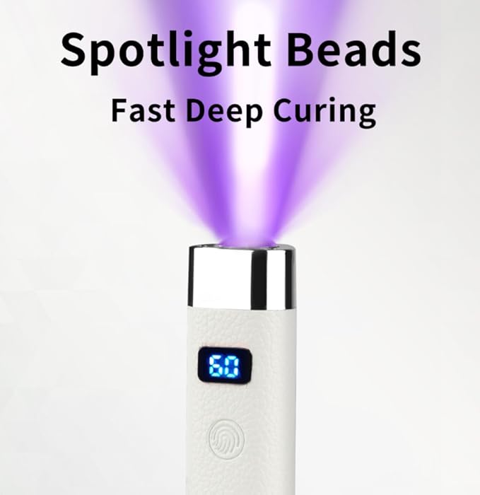 Missshine UV Light for Nails Handheld Cordless Nail Lamp,Rechargeable Nail Dryer with LED Display,Fast Curing Goosenecks Lamp with Auto Sensor DIY at Home (White)