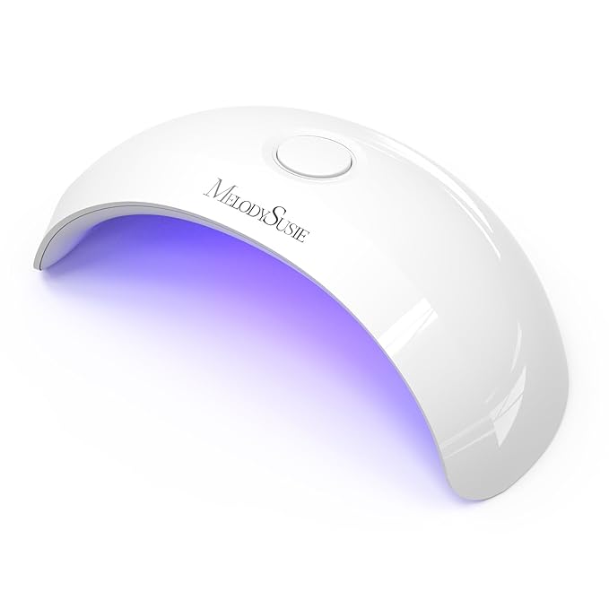 MelodySusie Pocket-Sized UV/LED Nail Lamp P-Art04 for Semi-Cured Strips | 6W Corded, 45s/60s Timer, One-Button Control, 4 UV/LED Beads, Base Coat, Top Coat, Beginners, DIY Users