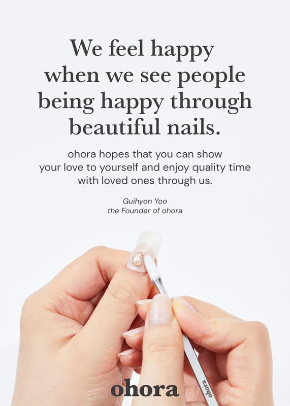 ohora Semi Cured Gel Nail Strips (N Pixie Dust) - Nude, Glitter, Works with Any UV/LED Lamps, Salon-Quality, Long Lasting, Easy to Apply & Remove - Includes 2 Prep Pads, Nail File & Wooden Stick