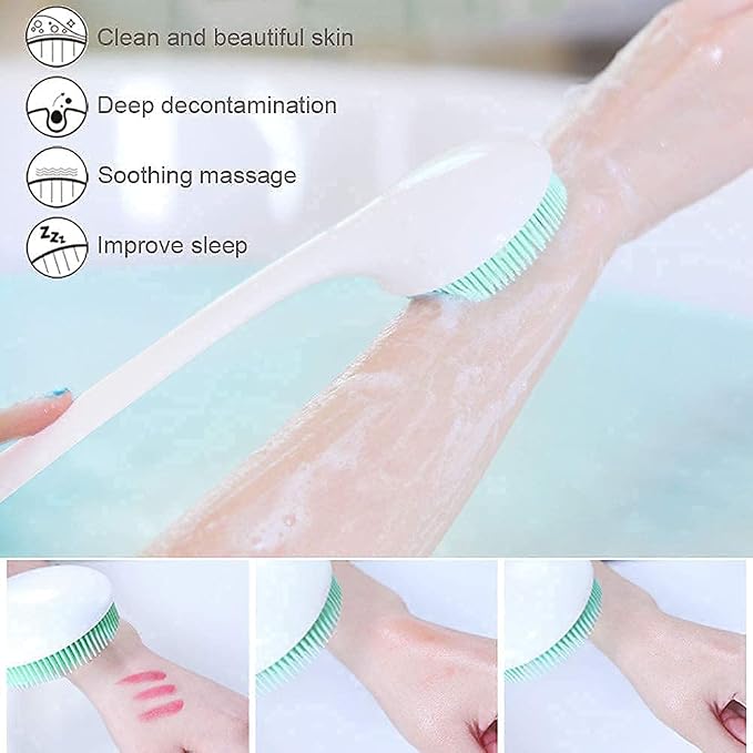 V-TOP 2 Pack Tub Stopper + Silcone Back Scrubber for Shower with Long Handle