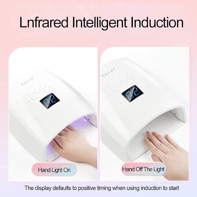 48W Cordless UV Led Nail Lamp,Upgraded Rechargeable LED Nail Dryer | Professional Cordless Gel Nail Lights,Automatic Sensor UV Light for Nails,Nail Art Manicure Tools for Home and Salon-White