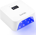 Lavinda 48W Nail Lamp, Rechargeable Cordless UV Light for Gel Nails LED Nail Dryer with Auto Sensor, 4 Timer Settings & LCD Display, Fast Curing Light All Gel Polish for Home&Salon (NovaGlow White)