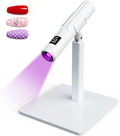 UV Nail Lamp with Premium Stand, YEMEY Handheld UV Light for Gel Nails | Mini Cordless UV/LED Nail Lamp for Gel Polish with LCD Display & Eye-Protection Cover, Flash Cures All Soft Gels (White)