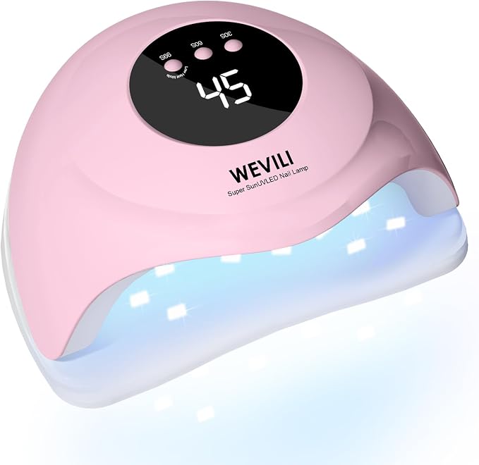 WEVILI UV LED Nail Lamp, 72W Nail Dryer for Gel Polish with 24 LED Beads 3 Timer Setting, Professional Nail Light UV Nail Lamp for Gel Nails with Auto Sensor& LCD Screen