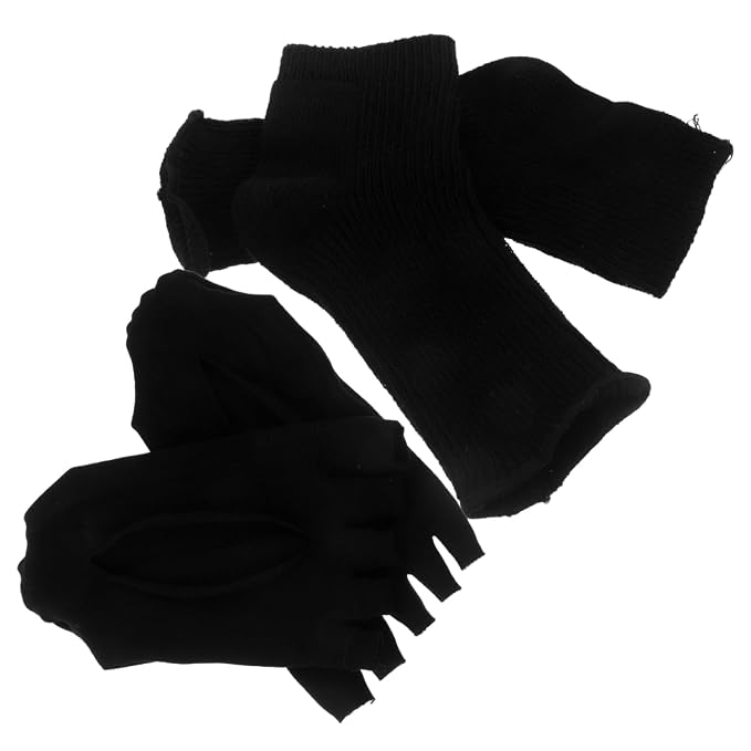 LIOOBO Uv Socks for Gel Pedicure Lamp: 2pcs Anti-Tanning Foot Cover, Comfortable Nail Art Foot Nail Guard for Women Spa Gel Dryer Black