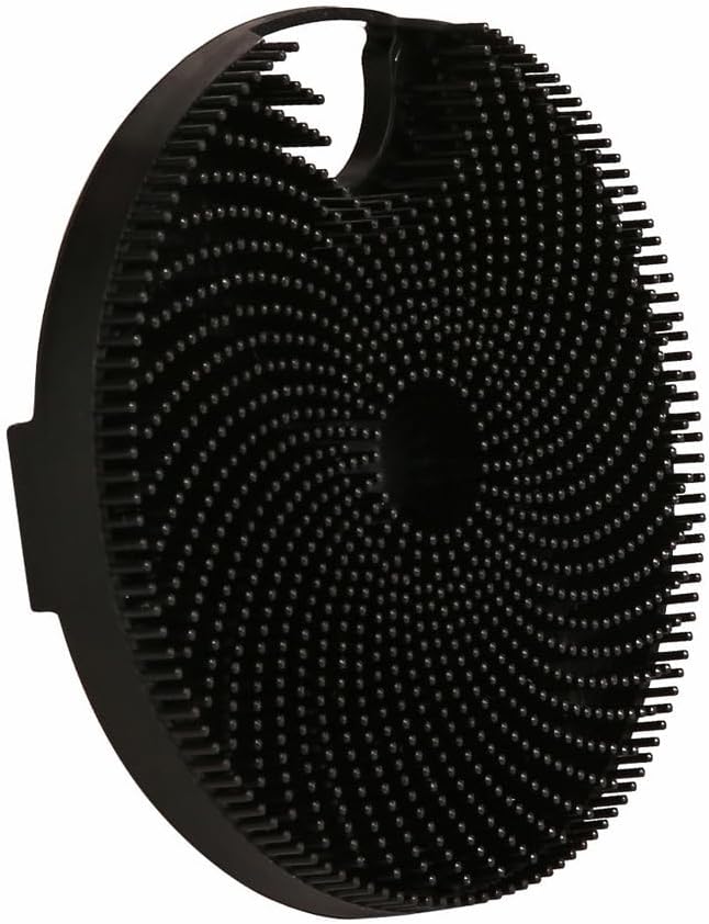 Silicone Body Scrubber, Super Exfoliating Body Scrubber in Shower Silicone Loofah with Easily Lather Bristles, Long Lasting, and More Hygienic Than Traditional Shower Loofah,1 Pack, Black
