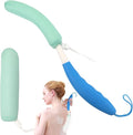Shower Back Body Brush with Long Handle，15.35"Back Scrubber for Men & Women | Body Brush for Bath with Anti Slip Long Handle,Exfoliating Mesh Sponge Body Scrubber, Removable Curved Back Scrub Brush