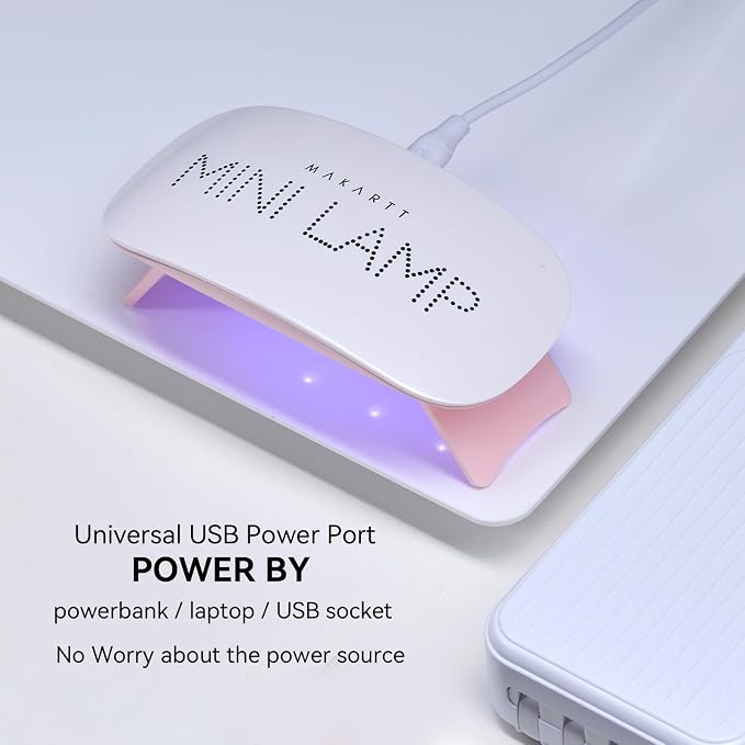 Makartt Mini UV Light for Gel Nails: 6W Fast Curing Gel Nails Polish | Mini USB Portable Lamp Fast Drying Gel Polish Curing Light 60S Timer Dryer Manicure Salon Home DIY, Pink