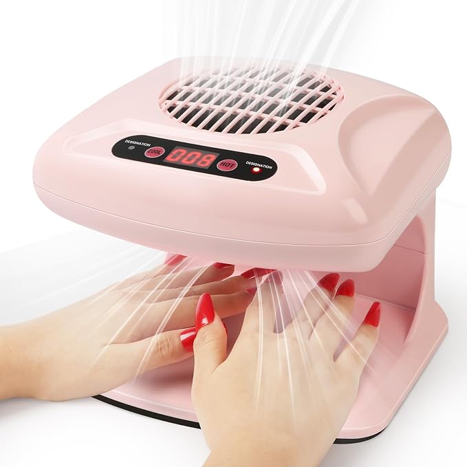 SAVILAND 300W Quick Drying Nail Dryer for Regular Polish and Manicures | U V-free safe air, for salon or home pedicures, auto dual sensor hot cold modes, dries dip powder nail dehydrator primer
