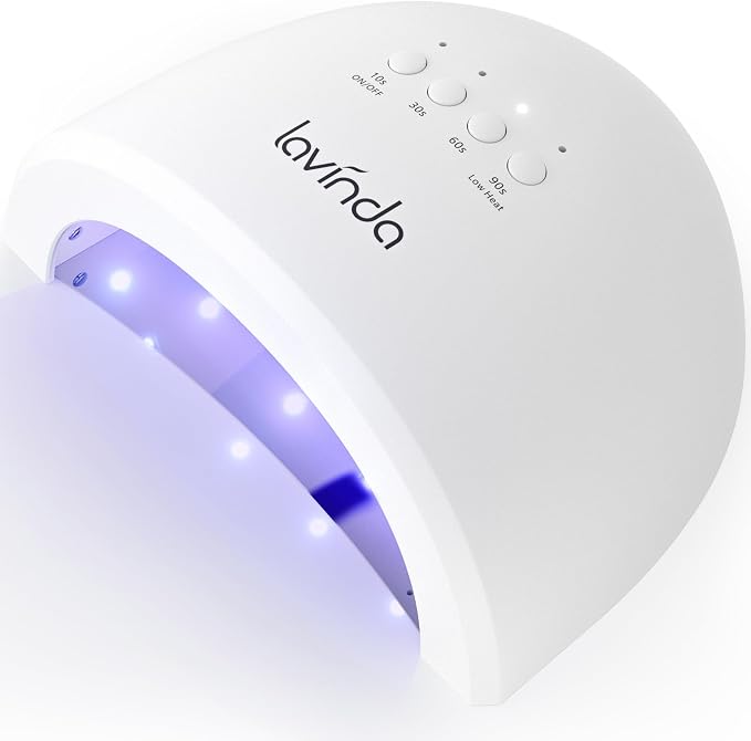 Lavinda UV LED Nail Lamp for Gel Polish, 48W Nail Dryer with Premium Matte Finish, Fast Curing UV Light with 4 Timers, Smart Sensor & Detachable Base for Hands & Feet Salon Home DIY Manicure