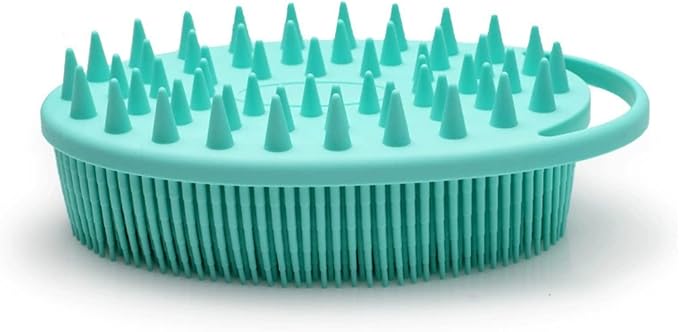 Silicone Body Brush, Exfoliating Body Scrubber, Silicone Body Scrubber Loofah, Silicone Bath Brush, Soft Exfoliating Body Bath Shower Scrubber Brush for Kids and Adults All Kinds of Skin（Green）