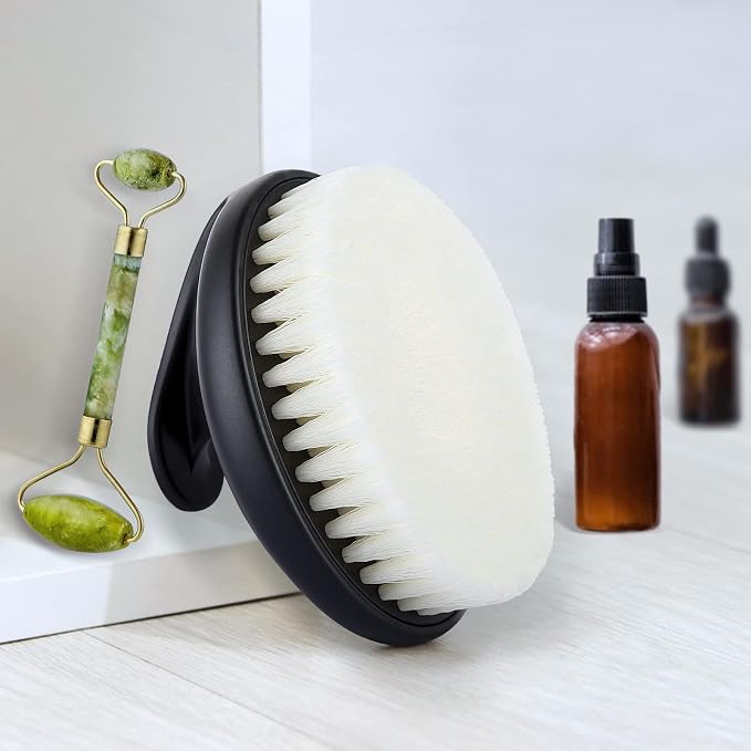 Dry Brushing Body Exfoliating Brush, Anti Slip Body Scrubber for Shower, Shower Body Cleaning Brush for Deep Cleansing & Soften Skin, Improve Circulation (Black-2 Pack)