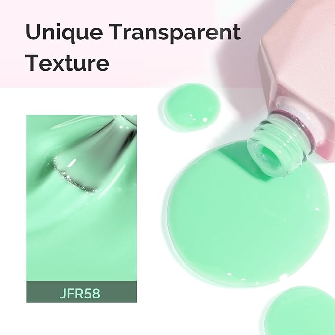 MelodySusie Milky Green Gel Nail Polish, 0.5Fl.oz Jeweliver Milky Gel Polish Light Sage Green Pastel Color Soak Off UV LED Gel Polish Nail Art Design Manicure Gift for Girls Salon DIY At Home JFR58