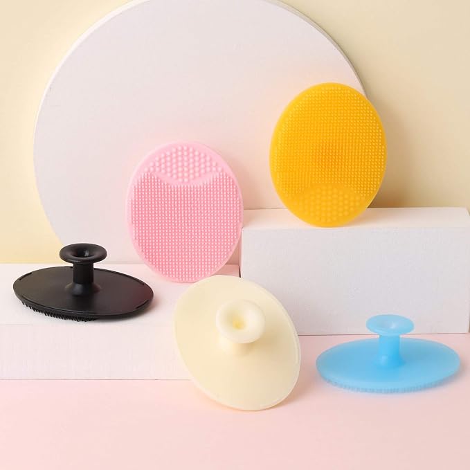 10 Pack Silicone Face Scrubber with Suction Handle, Exfoliating Facial Cleansing Brush for Deep Pore Cleaning and Blackhead Removal