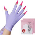 modelones UV Gloves for Gel Nail Lamp, Purple UV Gloves for Gel Manicures | Professional UPF50+ UV Protection Gloves for Manicures Art Skin Care Fingerless Glove for Women