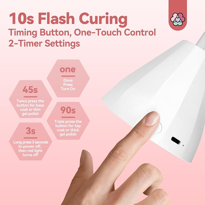 SAVILAND 27W U V Light for Gel Nails: Smart Sensor U V Gels X Lamp 10s Flash Cure Intellisense Gooseneck U V Lamp for Gel Nails Mini Fast Dry LED Quick Dry Nail Dryer Artist Travel Home Use