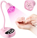 Makartt Cordless Flash Cure UV Nail Lamp for Gel Nails Adjustable Gooseneck | 50 mW/cm² Rechargeable UV Light with Auto Sensor & 4 Timers for Better Gel Curing at Home, Salon or Travel, Pink