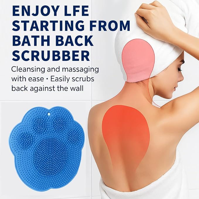 Shower Foot Scrubber Mat – Silicone Foot Brush with Non-Slip Suction Cups, Exfoliating & Massage Pad for Feet and Back Cleaning, Refreshing Shower Experience