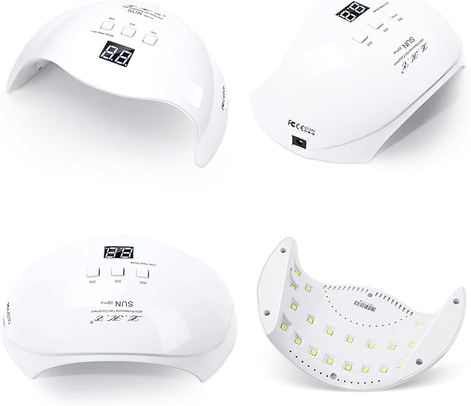 Gel UV LED Nail Polish Lamp, LKE Nail Dryer 40W LED Light with 3 Timers Professional for Nail Art Tools Accessories White