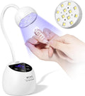 MEKK Gooseneck Flash Cure Nail Lamp, 36W Mini UV Light for Gel Nails | Cordless,Auto Sensor, 4 Timers (10/30/60/90s), Single Nail Detail Work, Portable, USB-C, flower Design, Salon & Home,White