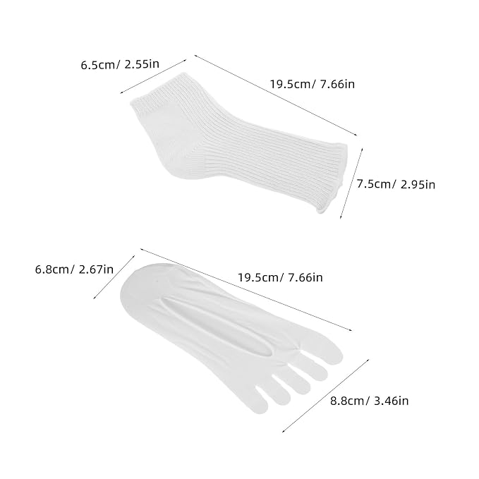 LIOOBO Uv Socks for Gel Pedicure Lamp: 2pcs Anti-Tanning Foot Cover, Comfortable Nail Art Foot Nail Guard for Women Spa Gel Dryer White