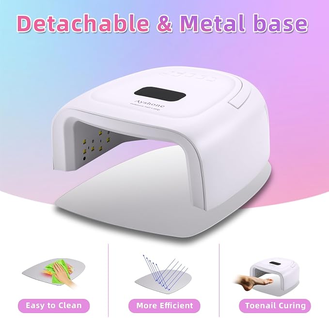 Rechargeable LED Gel Nail Lamp,60W Cordless UV Led Nail Light Nail Dryer for Gel Nails with Lifting Handle Touch Sensor LCD Screen(White)