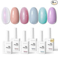 Makartt Nude Gel Nail Polish Set 15ML : 6 Shimmer Colors | Large Capacity, High-Gloss, One-Coat Coverage, Light Soft To Dark, Soak Off, UV/LED Lamp Required, Home & Salon DIY