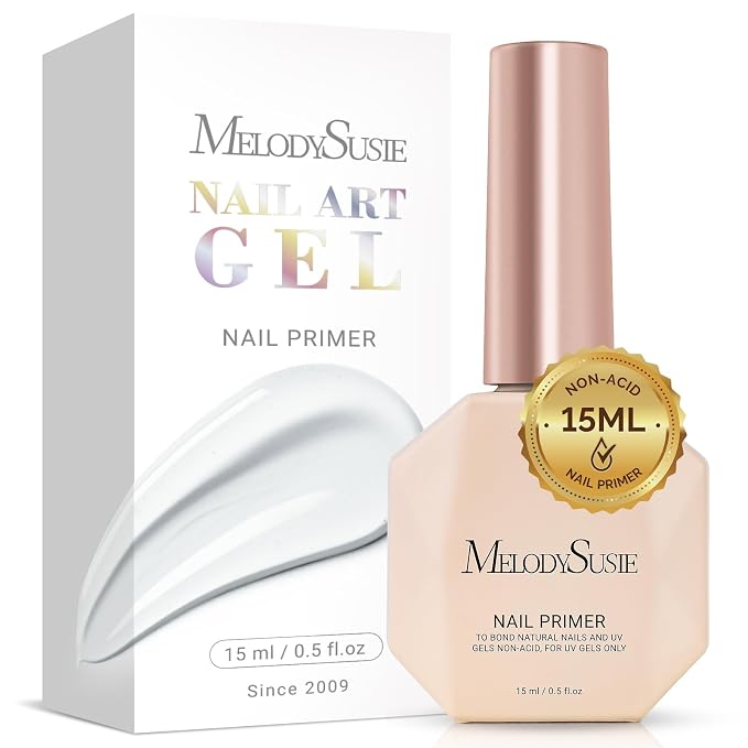 MelodySusie 15ml Nail Primer Acid-Free HEMA Free No Lift Bond for Gel Polish,Acrylic,Dip Nails,Ultra Strong Adhesion,Fast Dry Formula,Professional Nail Prep for Salon & Home Use