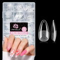 UNA GELLA Almond Nail Tips Medium 15 Sizes 300PCS Pre-Etched Full Cover | Gel Nail Tips Almond Shape Easy Salon Press On Nails Long-Lasting Hold Fake False Nails Snug Fit