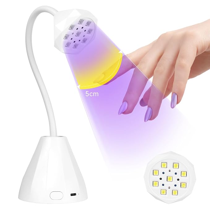 SAVILAND 27W U V Light for Gel Nails: Smart Sensor U V Gels X Lamp 10s Flash Cure Intellisense Gooseneck U V Lamp for Gel Nails Mini Fast Dry LED Quick Dry Nail Dryer Artist Travel Home Use