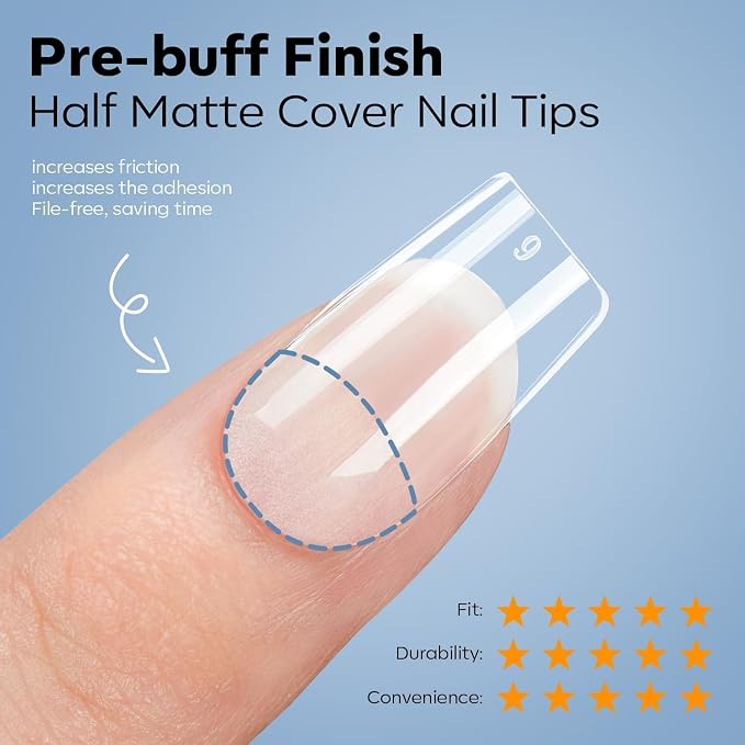 modelones X Nail Gel Kit, 9-in-One Glue Prep Dehydrator & Portable Led Lamp | 15Sizes Gel Nail Tips Short Square 510Pcs Pre-shaped Square Press On Extension Kit DIY Salon Home Gift for Women