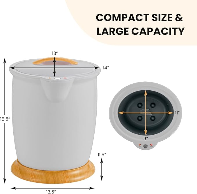 Giantex Towel Warmer Bucket, 20L Large Towel Bucket with Fragrance Holder, Removable Lid, Auto Shut Off, Fits Up to Two 40” x 70” Oversized Towels, Bathrobes, Towel Warmer for Bathroom, Spa